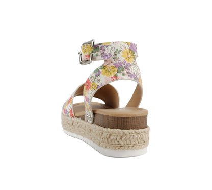Soda Topic Open Toe Buckle Ankle Strap Espadrilles Flatform Casual Sandal