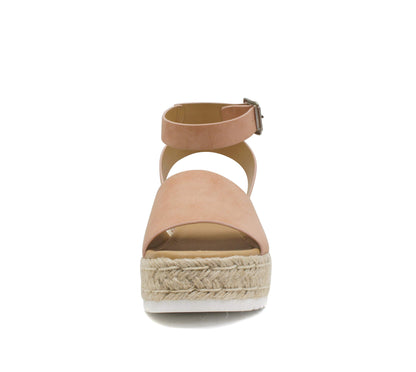 Soda Topic Open Toe Buckle Ankle Strap Espadrilles Casual Sandal