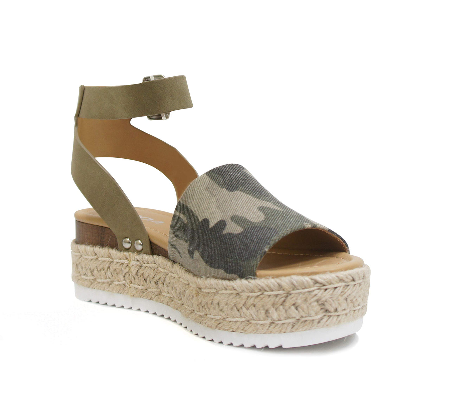 Soda Topic Open Toe Buckle Ankle Strap Espadrilles Casual Sandal
