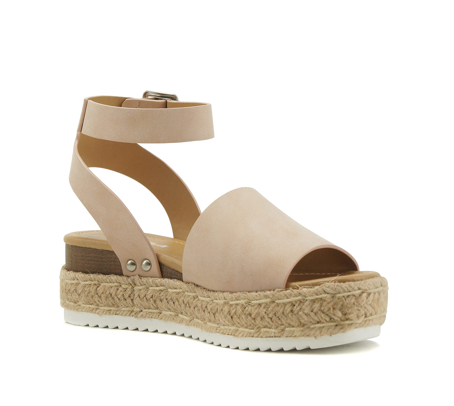 Soda Topic Open Toe Buckle Ankle Strap Espadrilles Casual Sandal