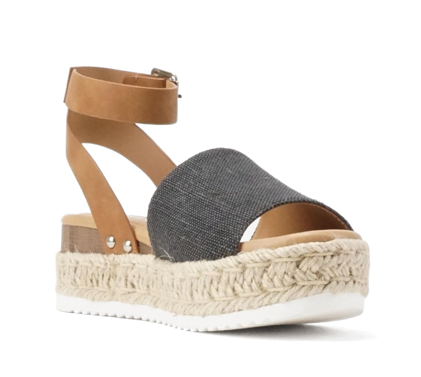 Soda Topic Open Toe Buckle Ankle Strap Espadrilles Casual Sandal