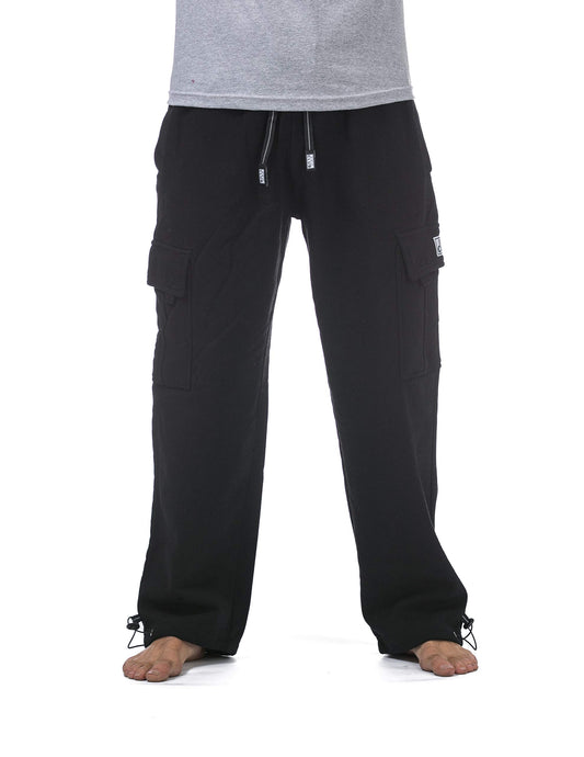 Pro Club Men's Heavyweight Fleece Cargo Pants, Medium, Black