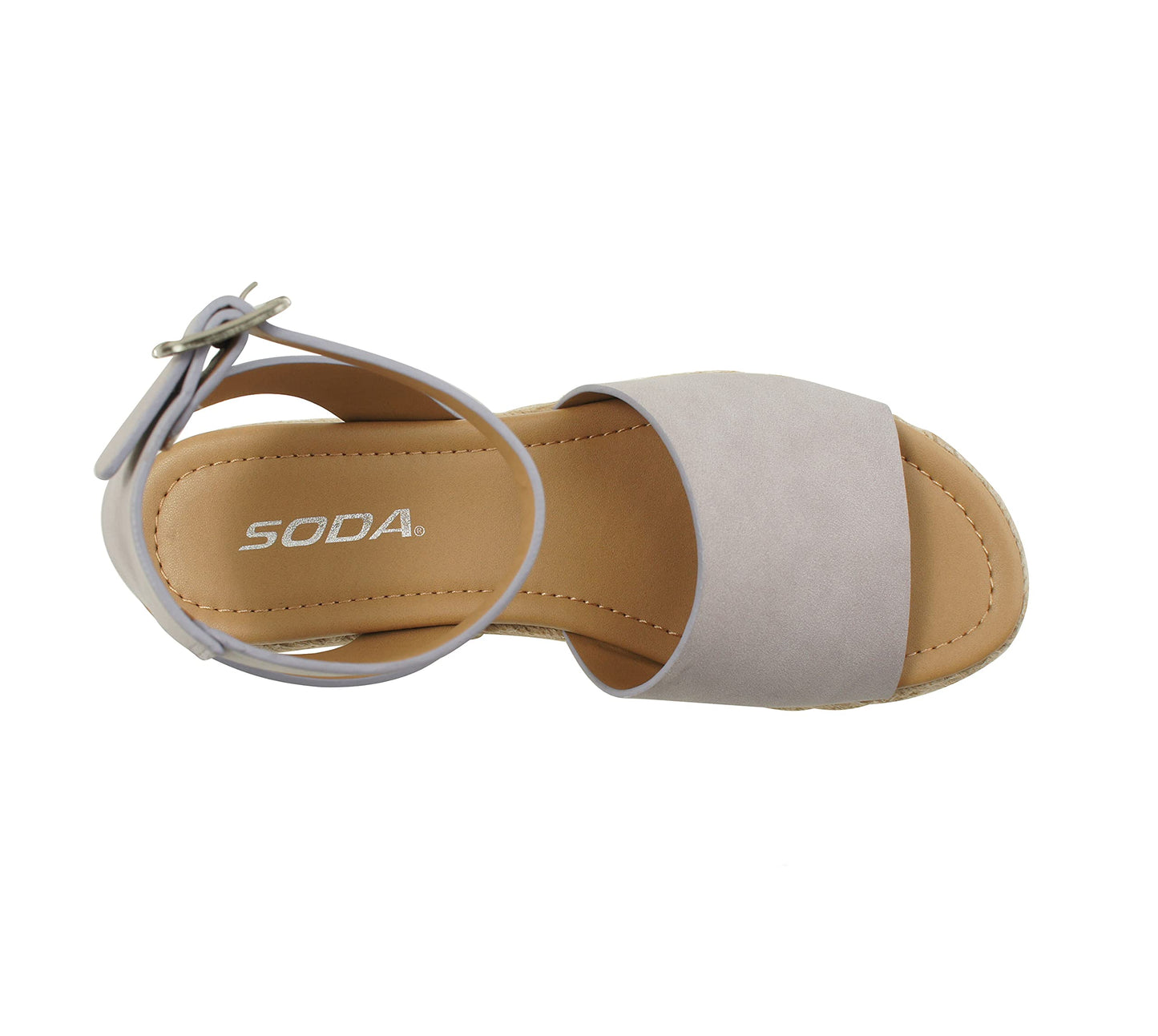 Soda Topic Open Toe Buckle Ankle Strap Espadrilles Casual Sandal