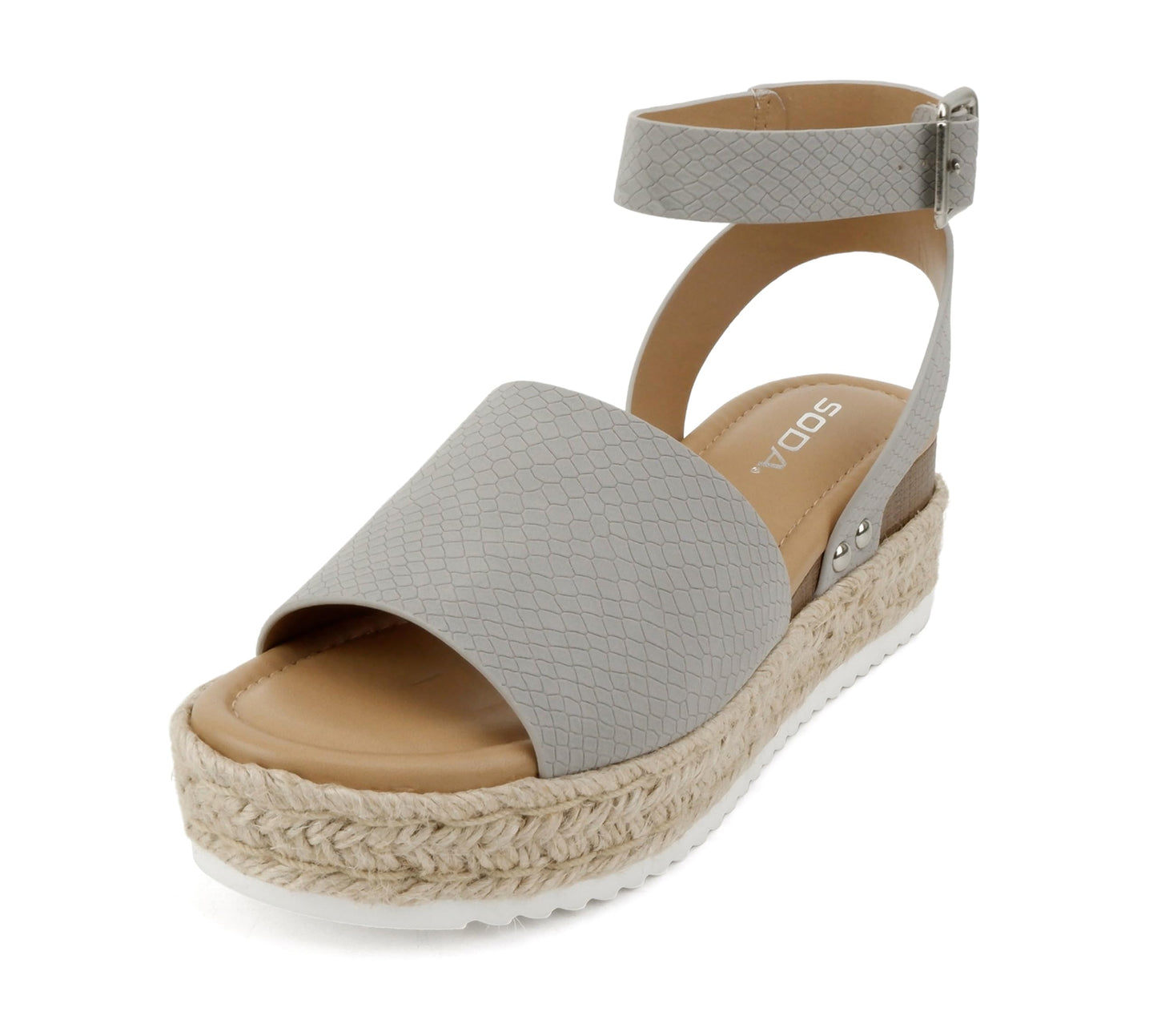 Soda Topic Open Toe Buckle Ankle Strap Espadrilles Casual Sandal