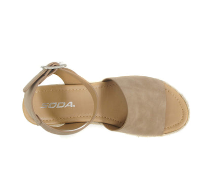 Soda Topic Open Toe Buckle Ankle Strap Espadrilles Flatform Casual Sandal