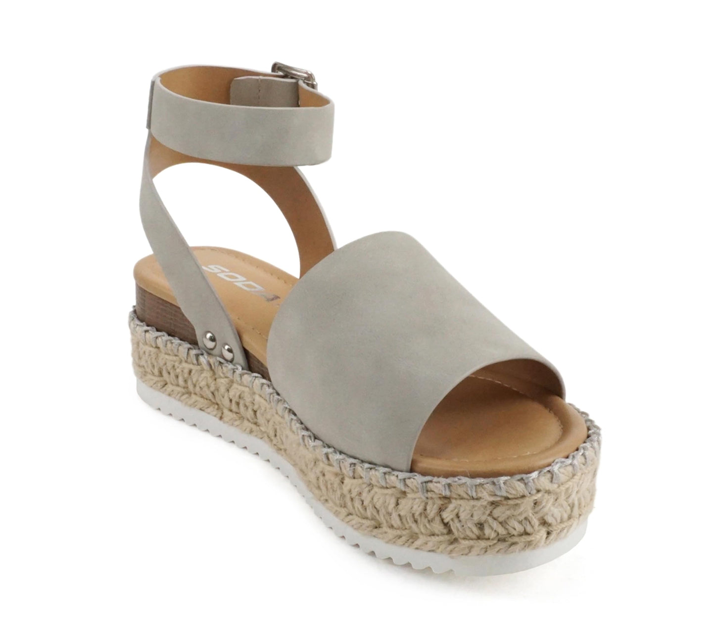 Soda Topic Open Toe Buckle Ankle Strap Espadrilles Casual Sandal