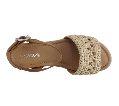 Soda Topic Open Toe Buckle Ankle Strap Espadrilles Casual Sandal