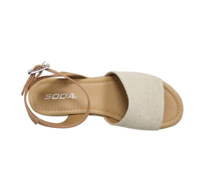 Soda Topic Open Toe Buckle Ankle Strap Espadrilles Flatform Casual Sandal