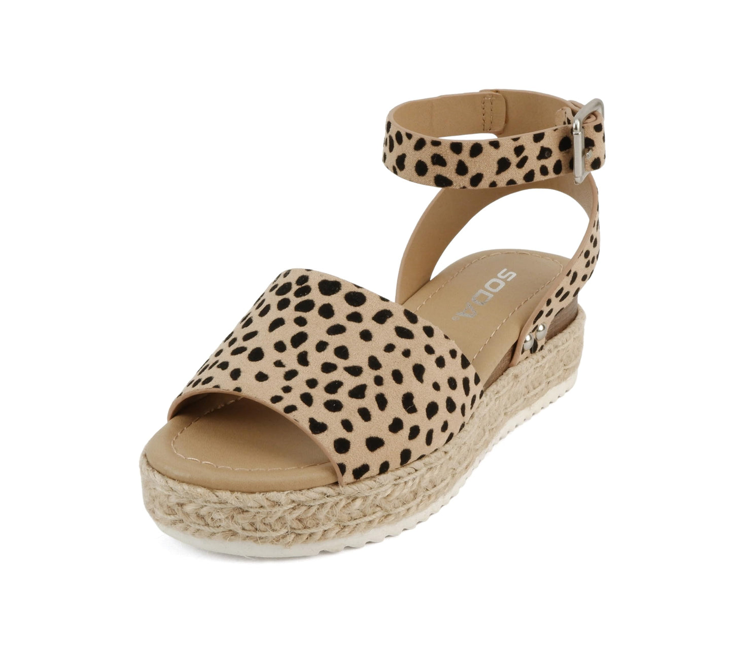 Soda Topic Open Toe Buckle Ankle Strap Espadrilles Flatform Casual Sandal