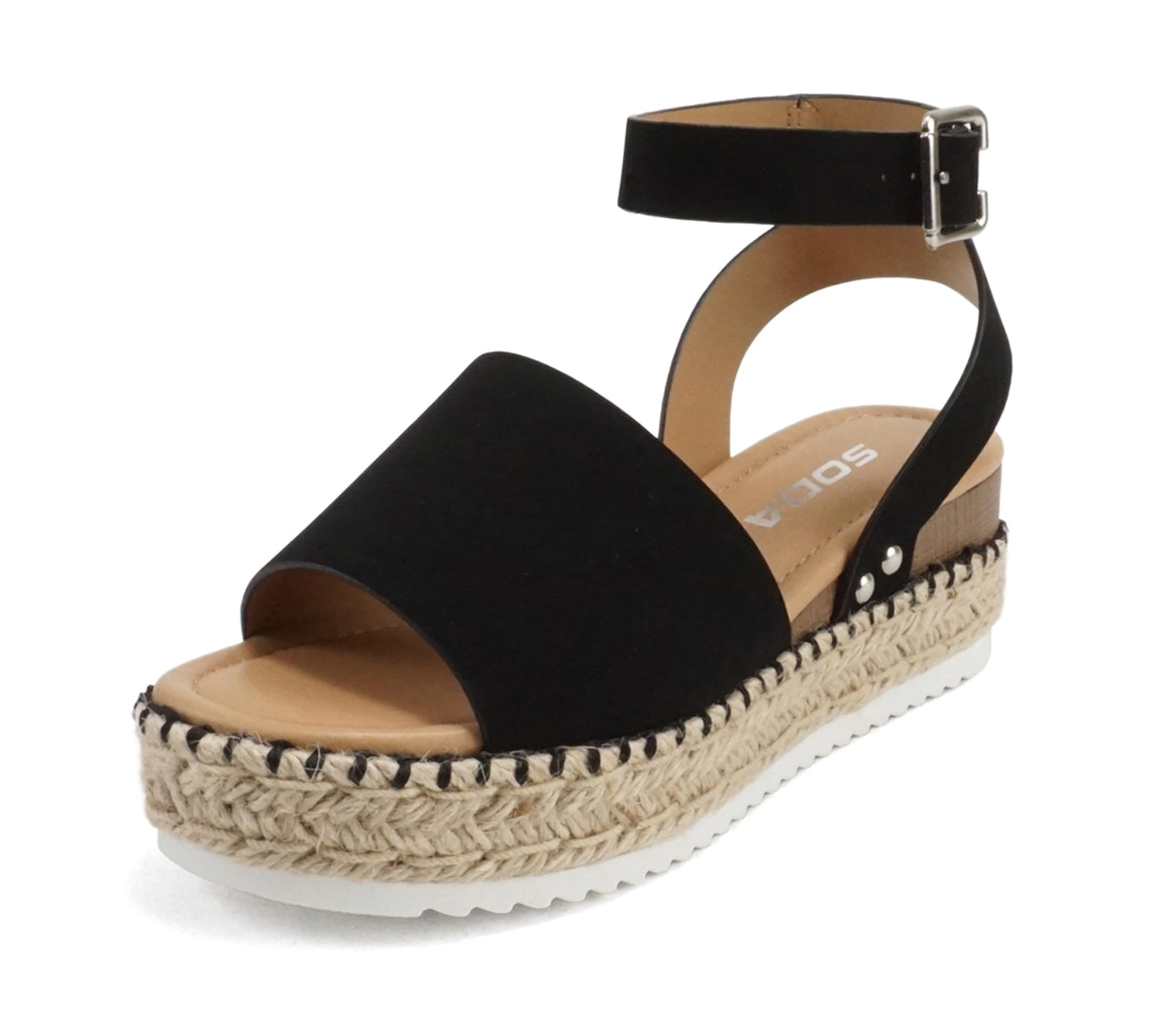 Soda Topic Open Toe Buckle Ankle Strap Espadrilles Casual Sandal