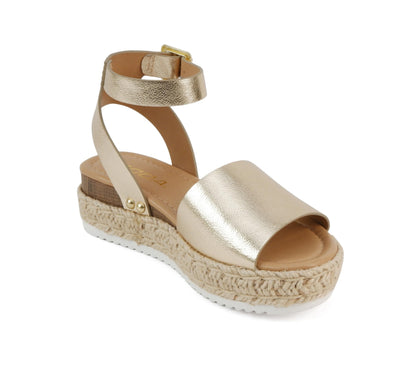 Soda Topic Open Toe Buckle Ankle Strap Espadrilles Flatform Casual Sandal