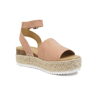 Soda Topic Open Toe Buckle Ankle Strap Espadrilles Casual Sandal