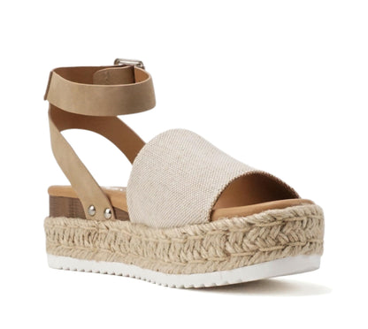 Soda Topic Open Toe Buckle Ankle Strap Espadrilles Casual Sandal
