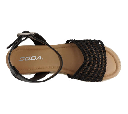 Soda Topic Open Toe Buckle Ankle Strap Espadrilles Casual Sandal