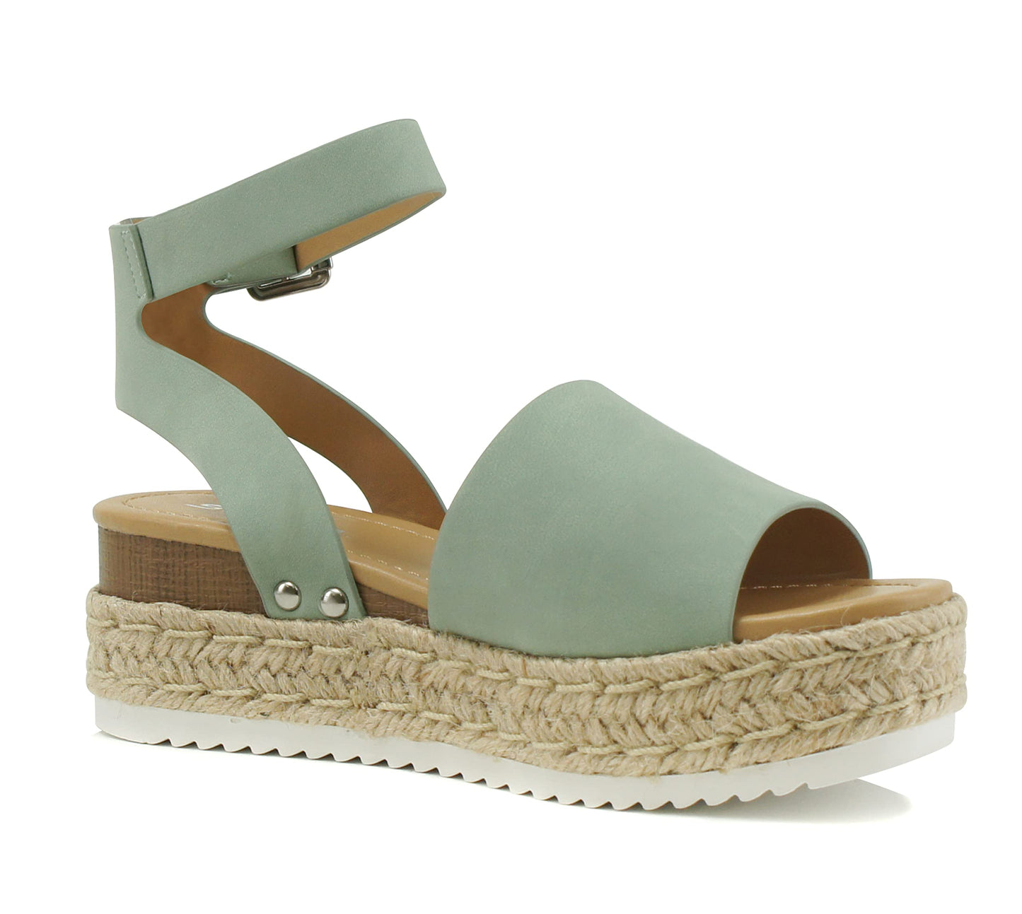 Soda Topic Open Toe Buckle Ankle Strap Espadrilles Casual Sandal