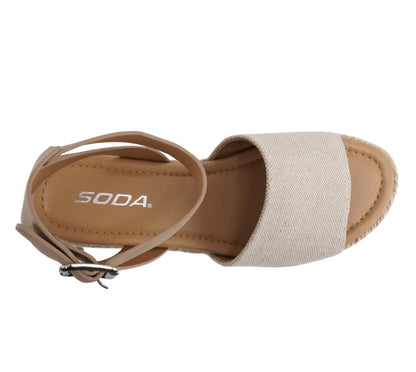 Soda Topic Open Toe Buckle Ankle Strap Espadrilles Casual Sandal