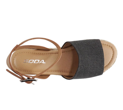 Soda Topic Open Toe Buckle Ankle Strap Espadrilles Casual Sandal