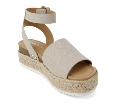 Soda Topic Open Toe Buckle Ankle Strap Espadrilles Casual Sandal