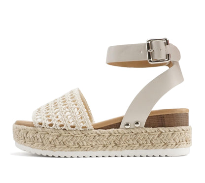 Soda Topic Open Toe Buckle Ankle Strap Espadrilles Casual Sandal