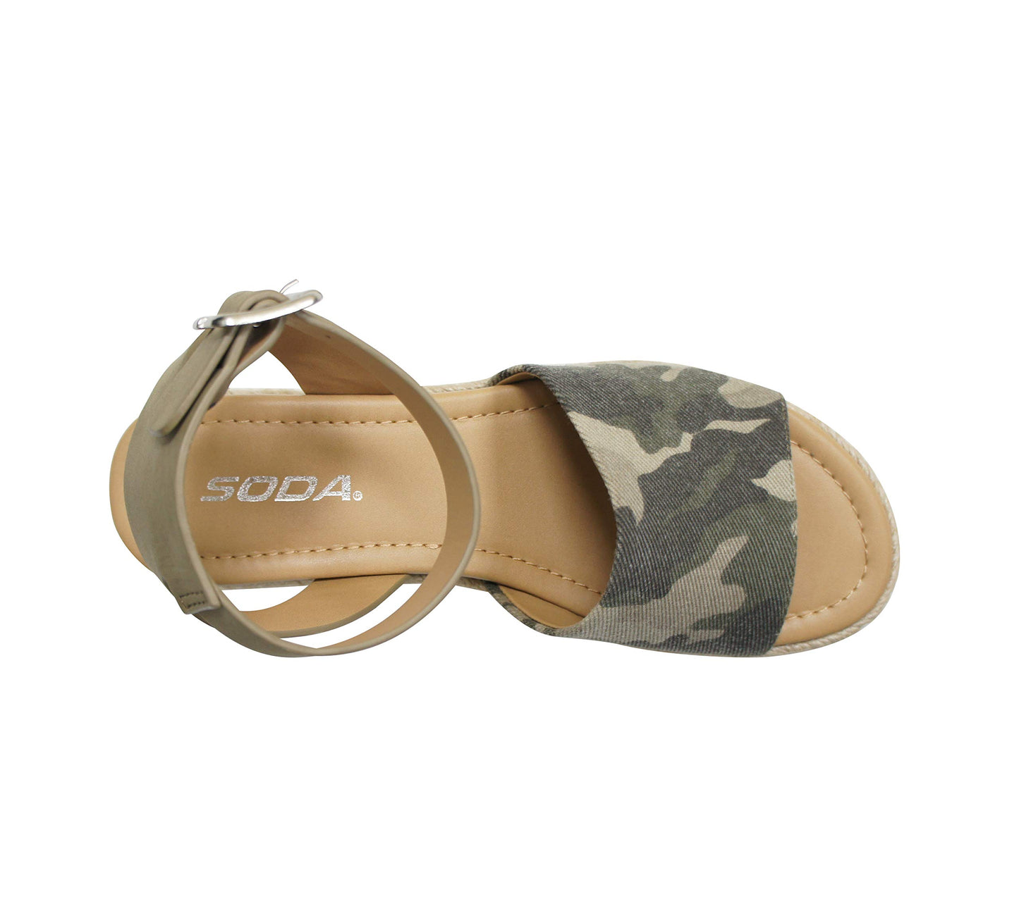 Soda Topic Open Toe Buckle Ankle Strap Espadrilles Casual Sandal