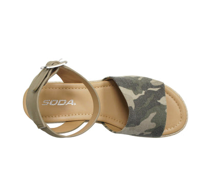 Soda Topic Open Toe Buckle Ankle Strap Espadrilles Casual Sandal