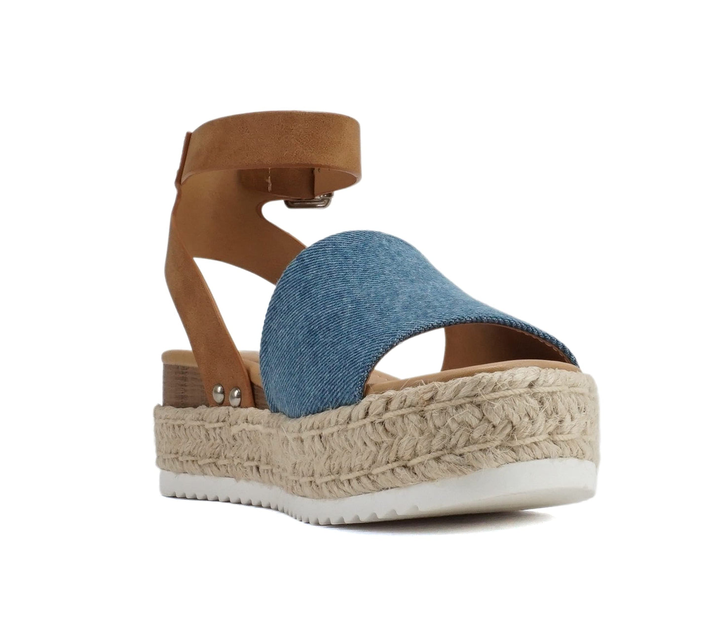Soda Topic Open Toe Buckle Ankle Strap Espadrilles Casual Sandal