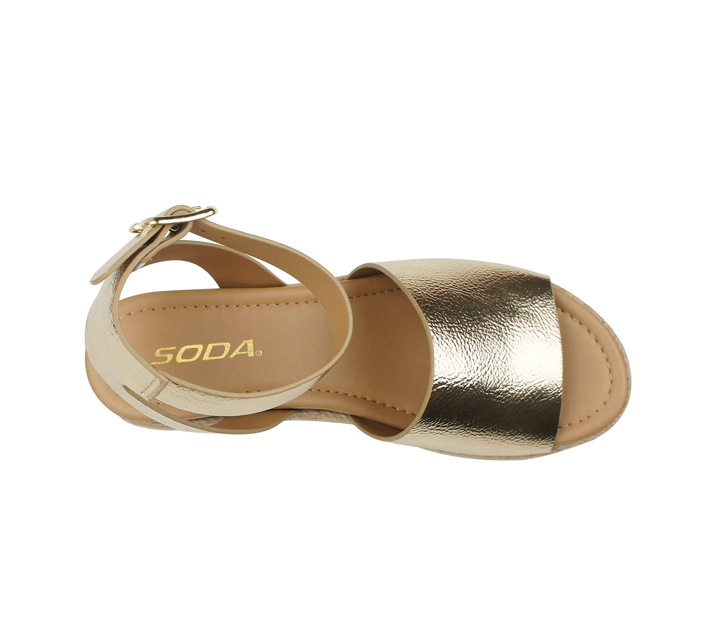 Soda Topic Open Toe Buckle Ankle Strap Espadrilles Flatform Casual Sandal