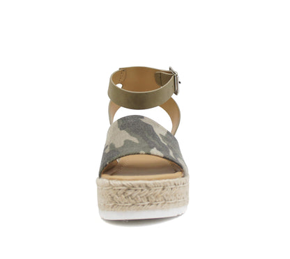 Soda Topic Open Toe Buckle Ankle Strap Espadrilles Casual Sandal
