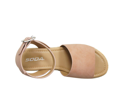 Soda Topic Open Toe Buckle Ankle Strap Espadrilles Casual Sandal