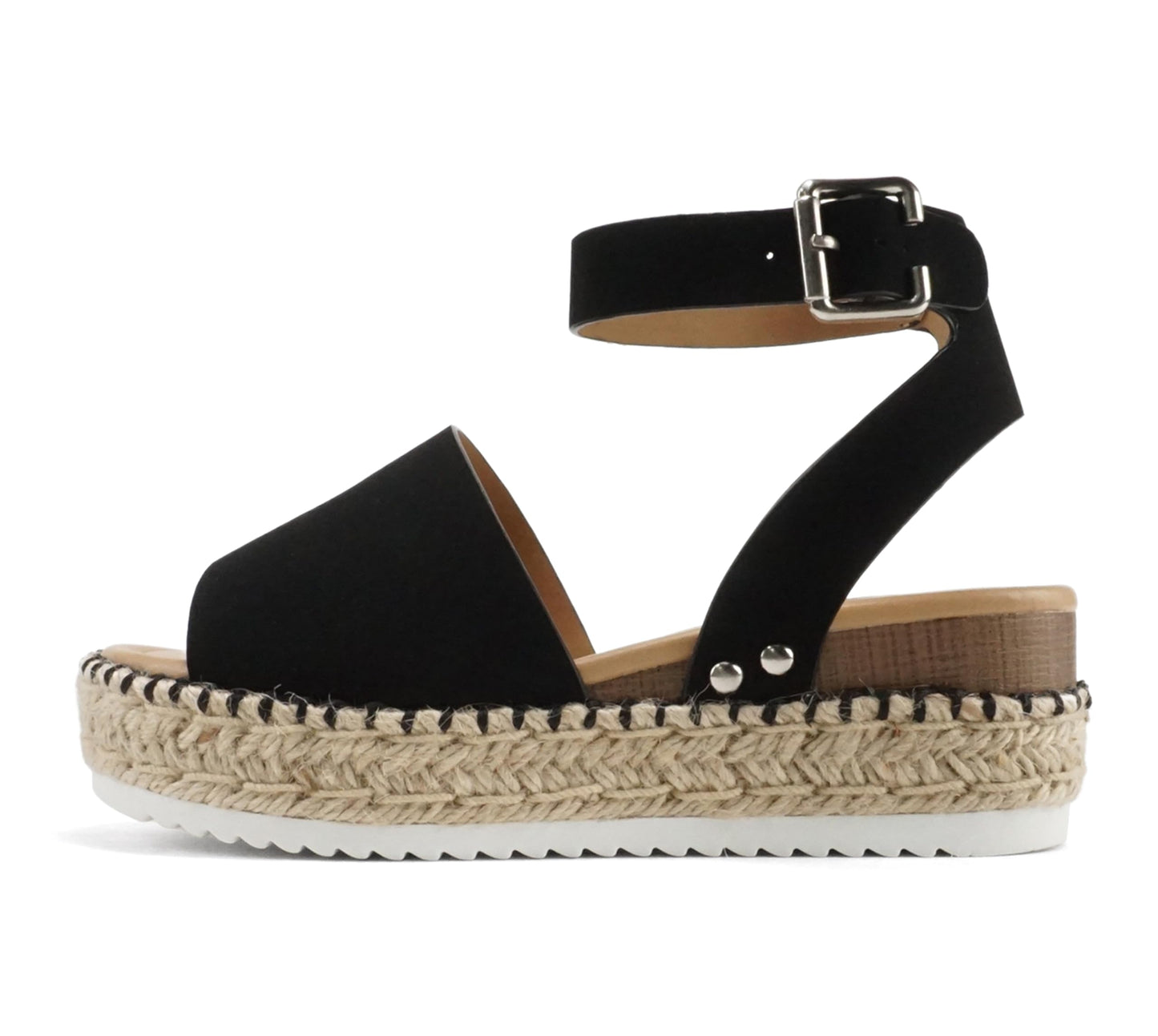Soda Topic Open Toe Buckle Ankle Strap Espadrilles Casual Sandal