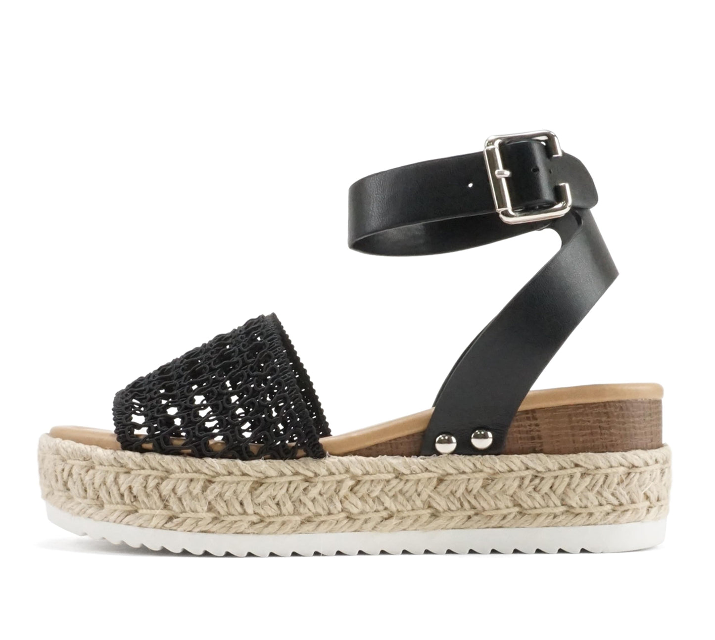 Soda Topic Open Toe Buckle Ankle Strap Espadrilles Casual Sandal