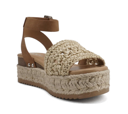 Soda Topic Open Toe Buckle Ankle Strap Espadrilles Casual Sandal