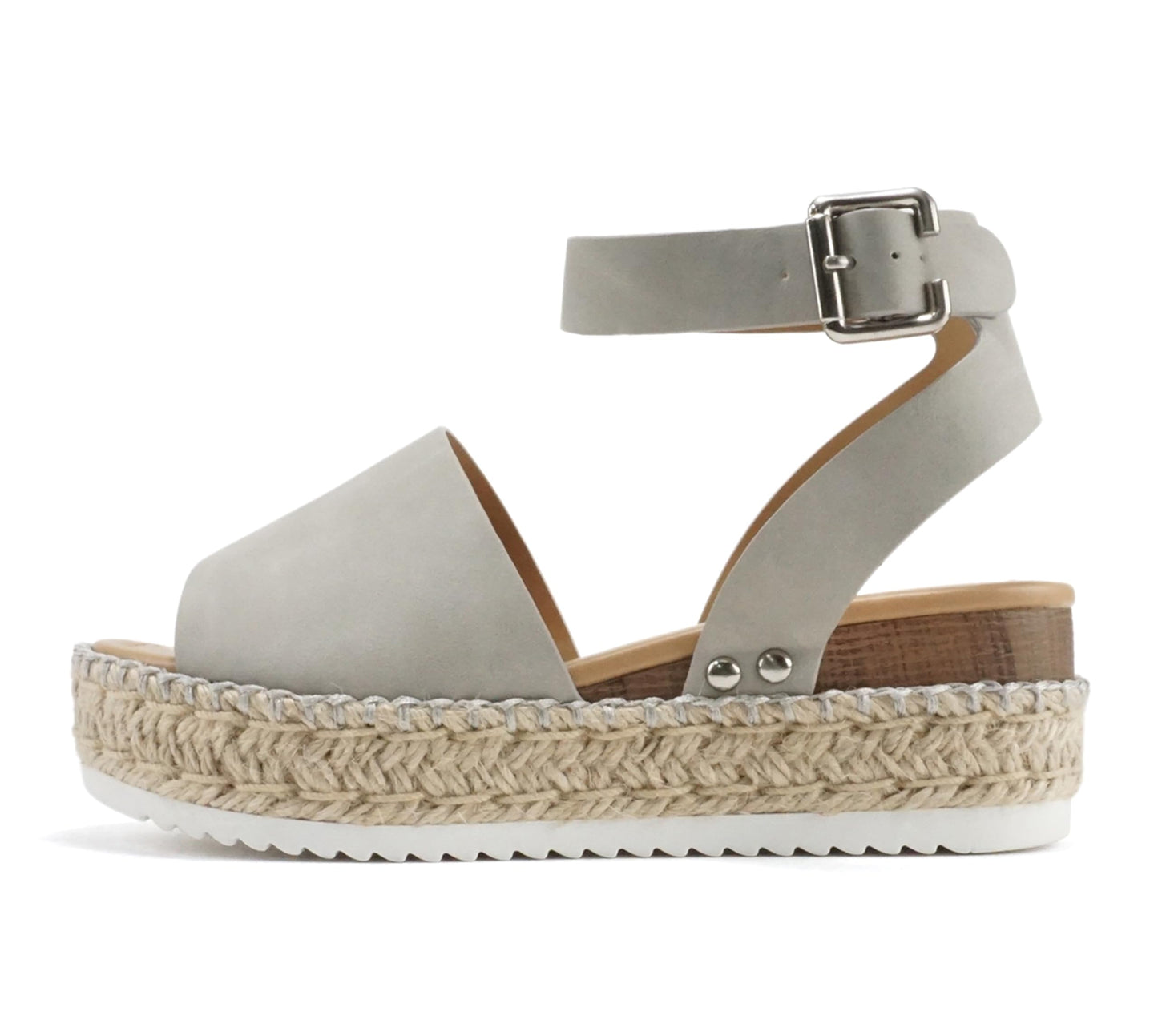 Soda Topic Open Toe Buckle Ankle Strap Espadrilles Casual Sandal