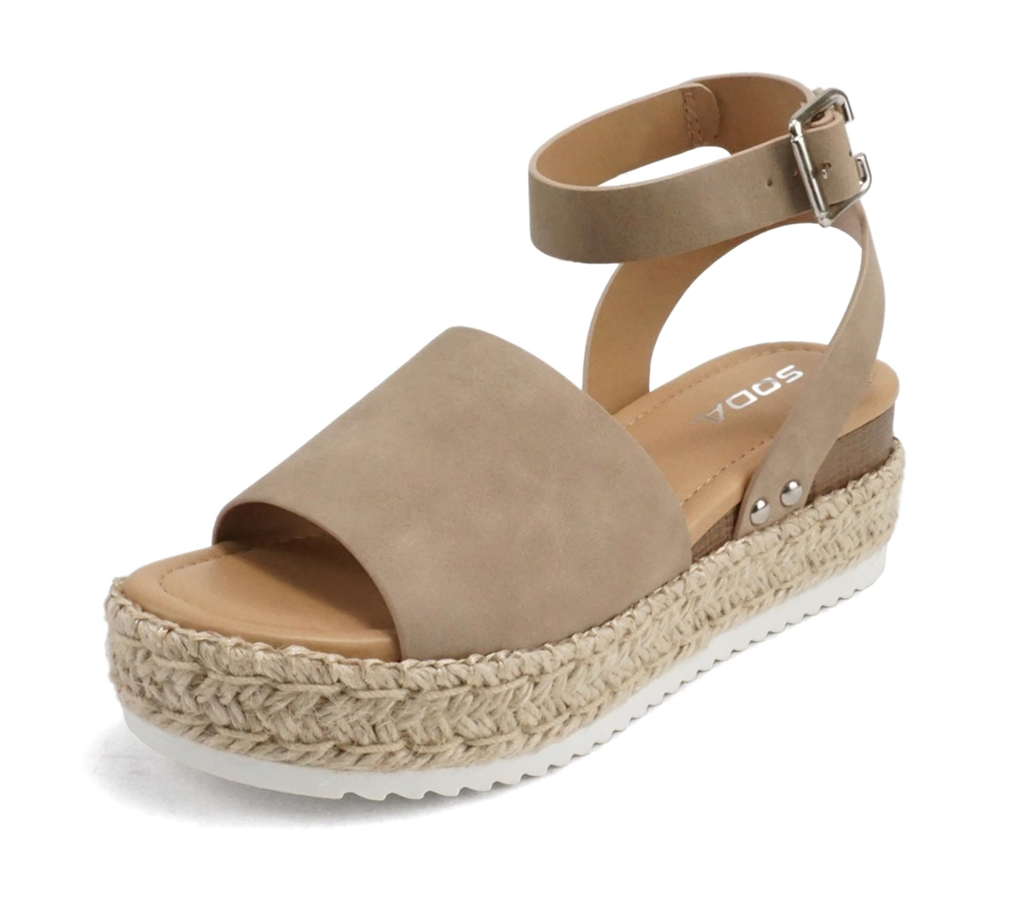 Soda Topic Open Toe Buckle Ankle Strap Espadrilles Casual Sandal