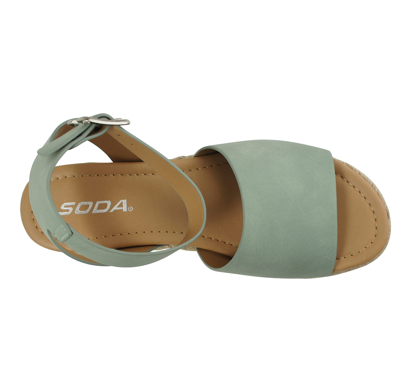 Soda Topic Open Toe Buckle Ankle Strap Espadrilles Casual Sandal