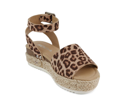 Soda Topic Open Toe Buckle Ankle Strap Espadrilles Flatform Casual Sandal