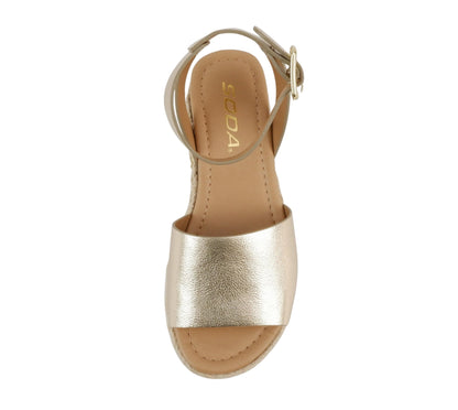 Soda Topic Open Toe Buckle Ankle Strap Espadrilles Flatform Casual Sandal