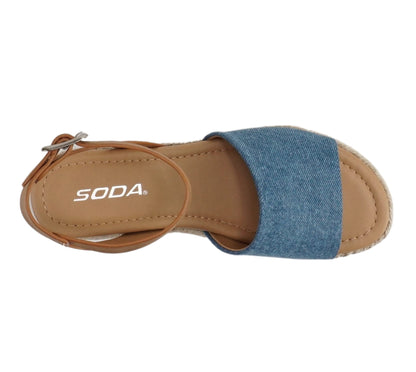 Soda Topic Open Toe Buckle Ankle Strap Espadrilles Casual Sandal