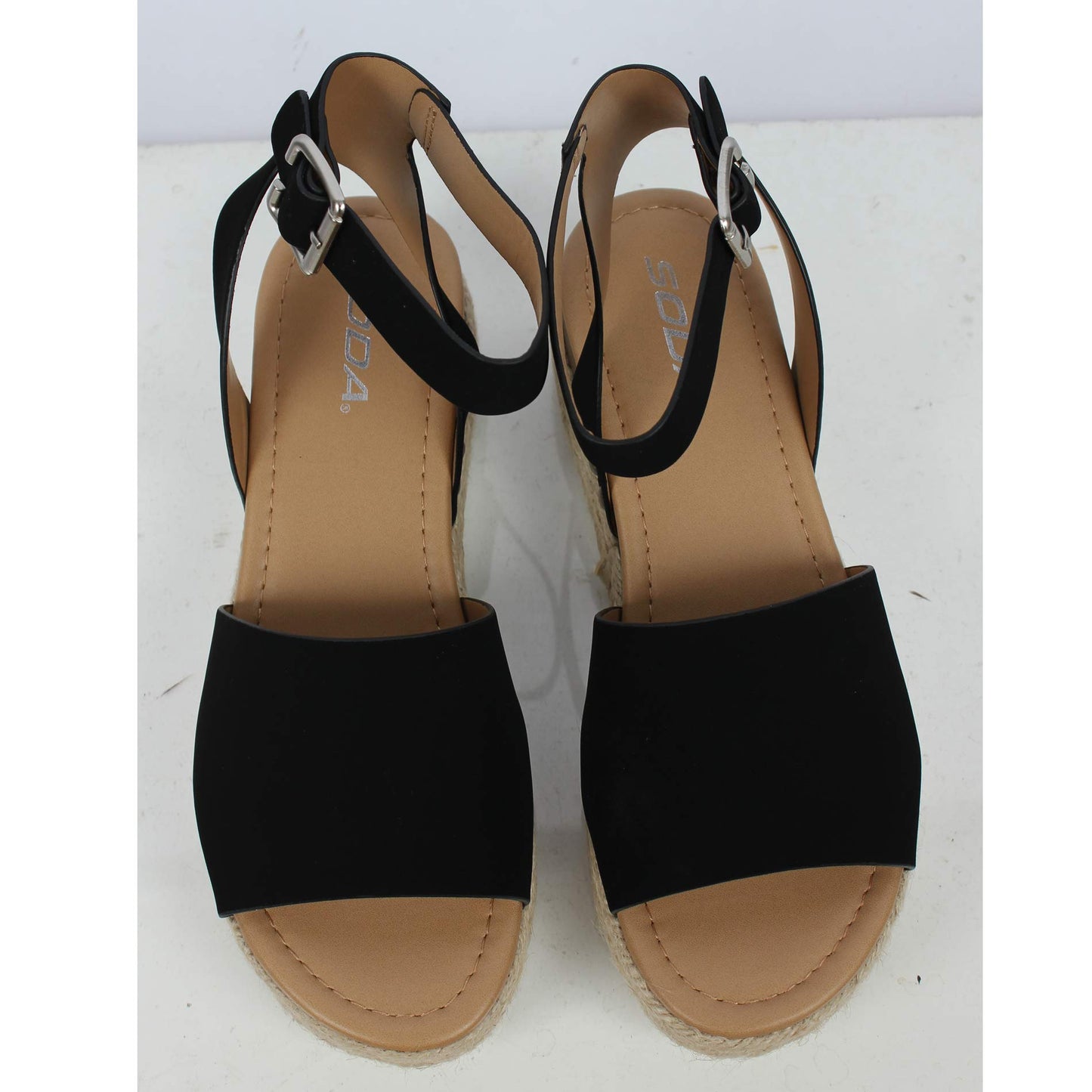 Soda Topic Open Toe Buckle Ankle Strap Espadrilles Casual Sandal