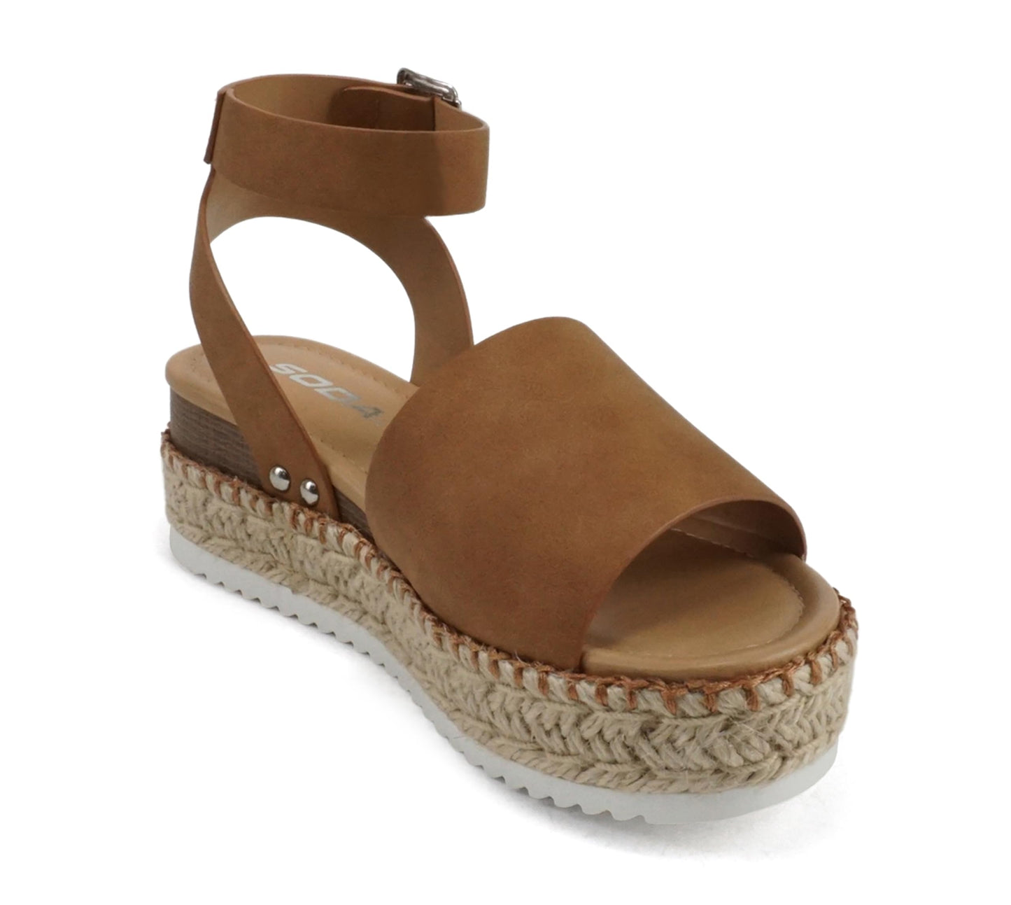Soda Topic Open Toe Buckle Ankle Strap Espadrilles Casual Sandal