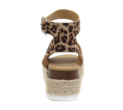 Soda Topic Open Toe Buckle Ankle Strap Espadrilles Casual Sandal