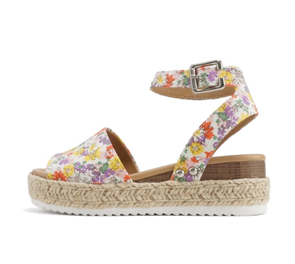 Soda Topic Open Toe Buckle Ankle Strap Espadrilles Flatform Casual Sandal
