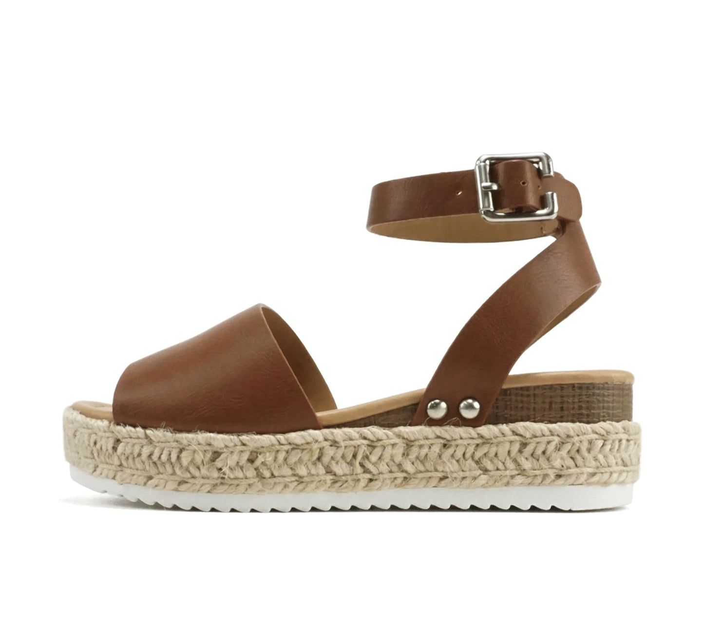 Soda Topic Open Toe Buckle Ankle Strap Espadrilles Flatform Casual Sandal
