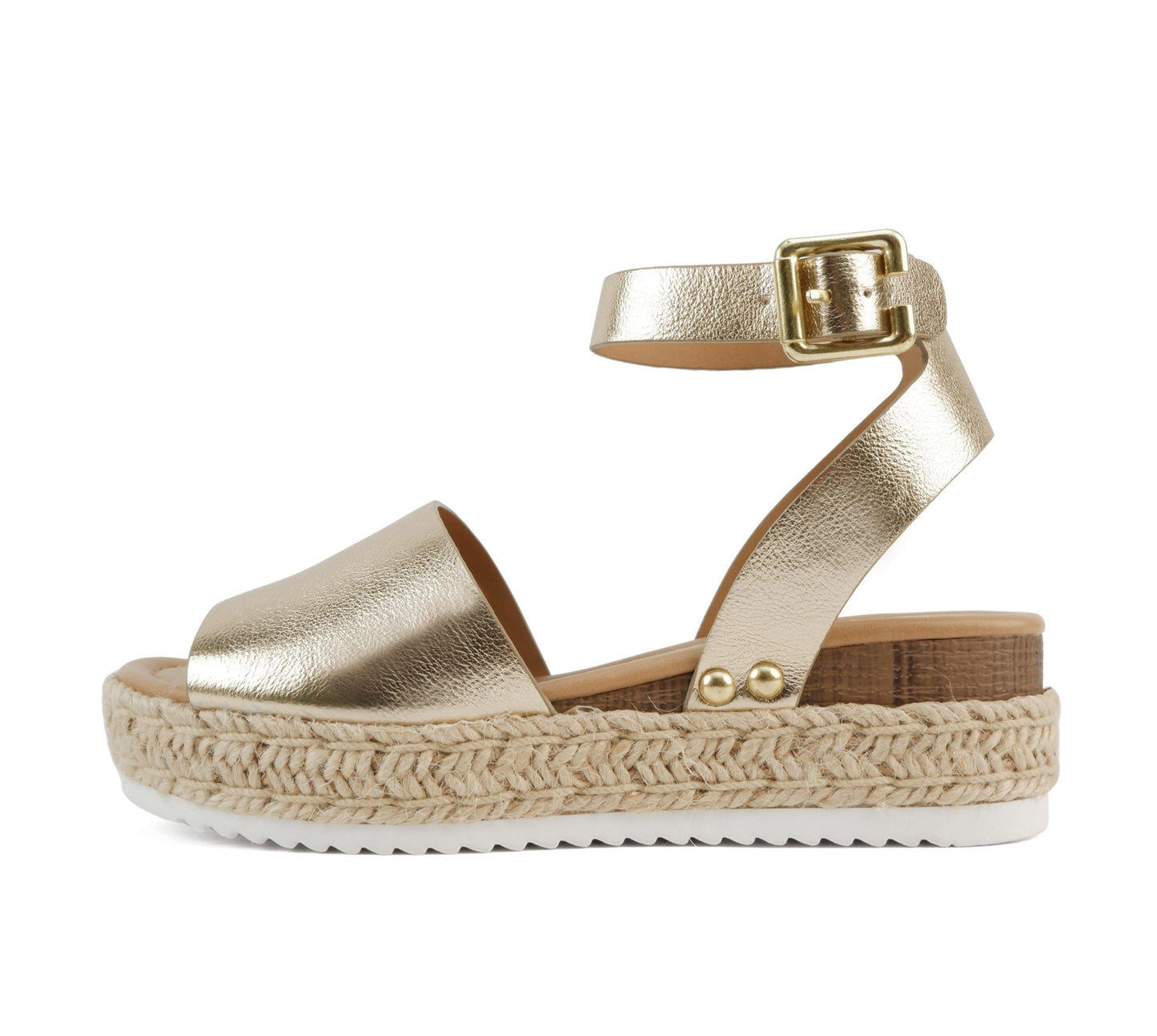 Soda Topic Open Toe Buckle Ankle Strap Espadrilles Flatform Casual Sandal