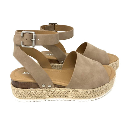 SODA TOPIC Avenue Women's Open Toe Ankle Strap Espadrille Sandal