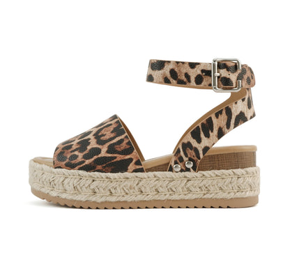 Soda Topic Open Toe Buckle Ankle Strap Espadrilles Casual Sandal