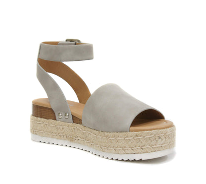 Soda Topic Open Toe Buckle Ankle Strap Espadrilles Casual Sandal