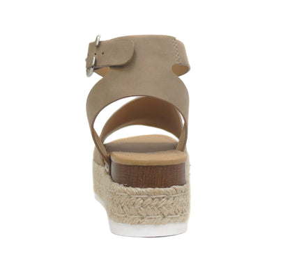 Soda Topic Open Toe Buckle Ankle Strap Espadrilles Casual Sandal