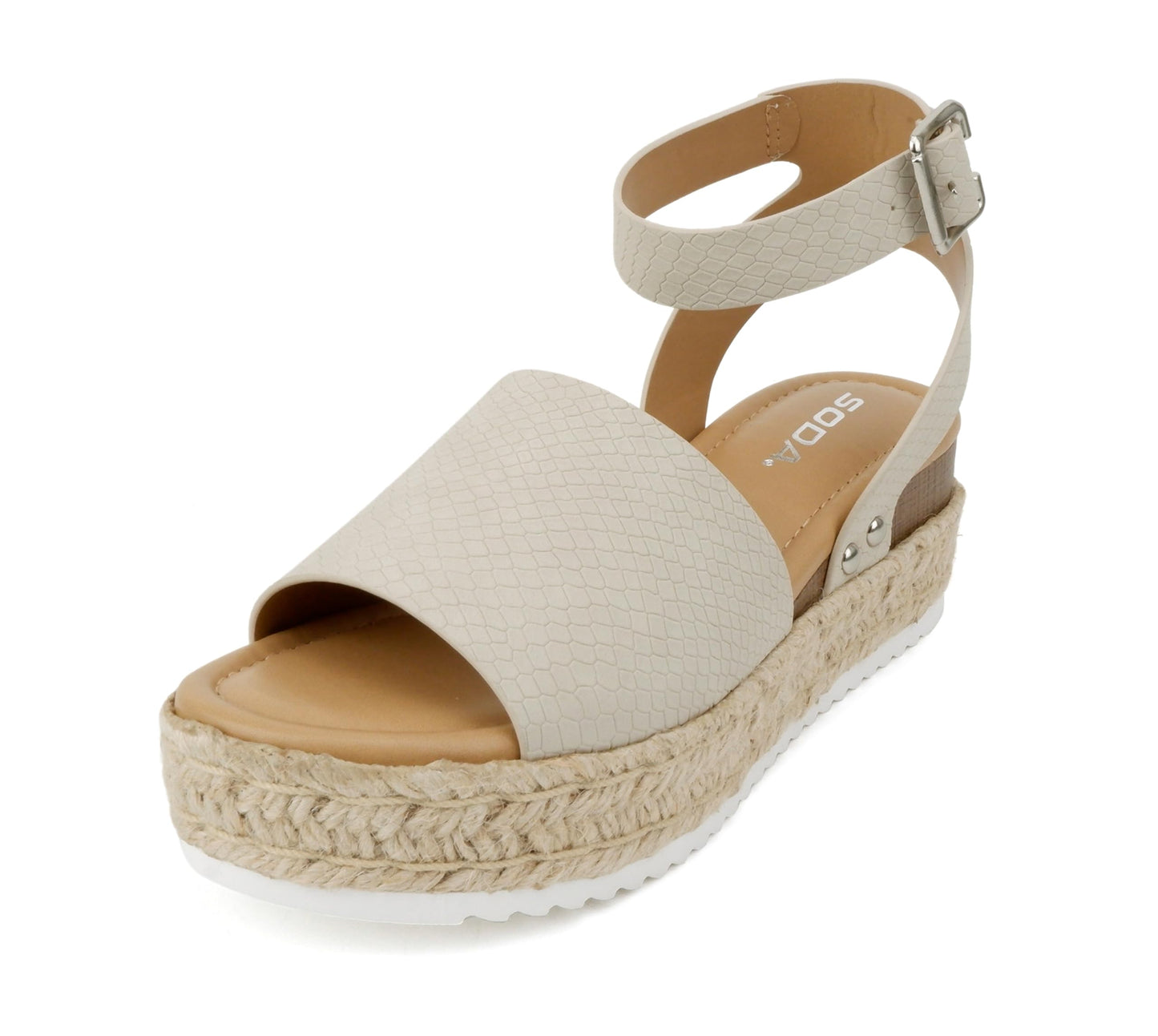 Soda Topic Open Toe Buckle Ankle Strap Espadrilles Casual Sandal