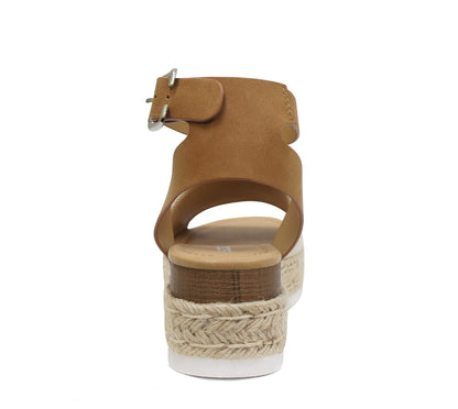 Soda Topic Open Toe Buckle Ankle Strap Espadrilles Flatform Casual Sandal